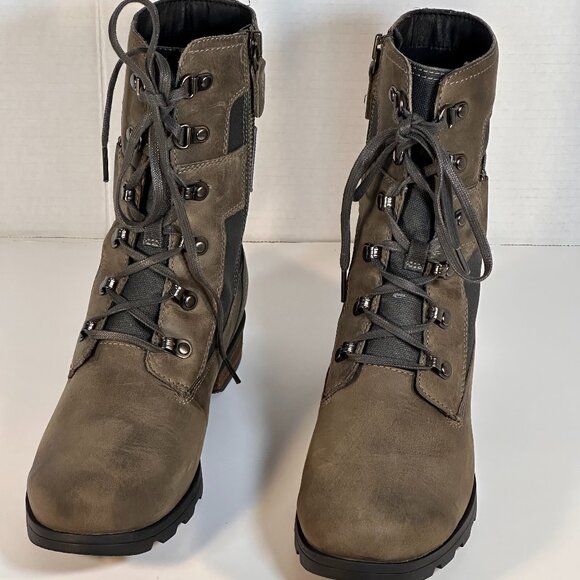 Sorel Brown Lace-Up Combat Boots - Picture 1 of 16